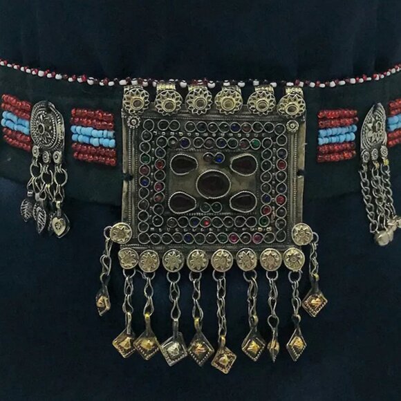 Handmade Kuchi Belly Dance Belt: Vintage Coins & Glass Beads main image 7